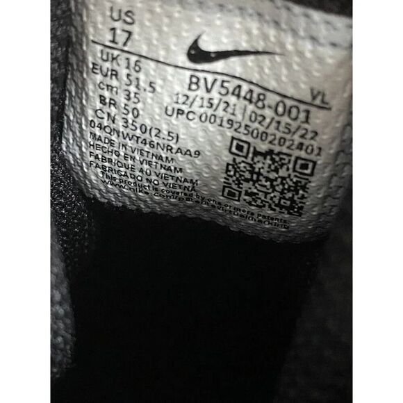 Men's Sz 17 Nike Force Savage Pro 2 Shark P Football Cleats Black BV5448-001 - Picture 9 of 9